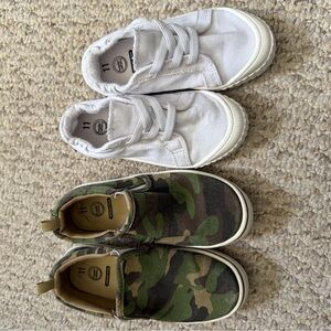 Carter's Kids White and Camouflage Sneakers(TWO pairs)
